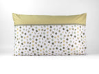 Completo letto DRIMIA PARTY con fantasia geometrica azzurra, verde acqua e grigia. Disponibile in diverse taglie.